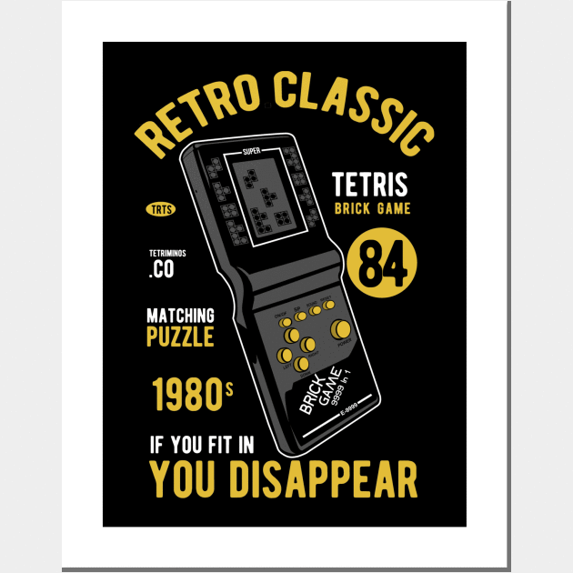 Tetris Brick Game Retro Classic Game Society Old Scool Gamer